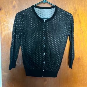 Black/white polka dot cardigan in small